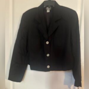NWT KGR Brand Black Women's Military Style Blazer w/Shoulder Pads Size 10